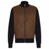 Bugatti Suede Front Zip Cardigan
