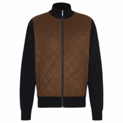 Bugatti Suede Front Zip Cardigan