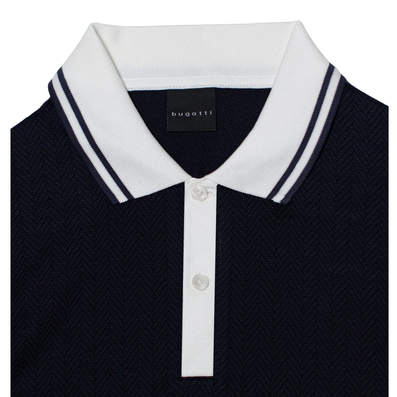 Bugatti Herringbone Knit Polo 2 Bugatti Herringbone Knit Polo - Image 2